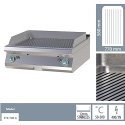 Grill dublu pe gaz cu placă striată, de banc - Img 3