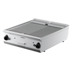 Grill dublu pe gaz cu suprafață 2/3 netedă / 1/3 striată și suport deschis, Desco - Img 2