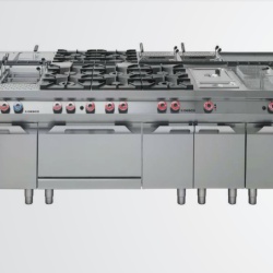 Grill simplu electric cu placă striată, dulap neutru deschis, Desco Italia - Img 7