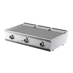Grill triplu electric de banc cu placă netedă cromată, Desco Italia - Img 2
