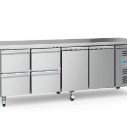 Masă de congelare de lucru cu 4 uși, inox 223 cm, Maxima - Img 3
