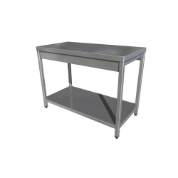 Masă de lucru din inox 100x70x85 cm, eco cu poliță - Img 2
