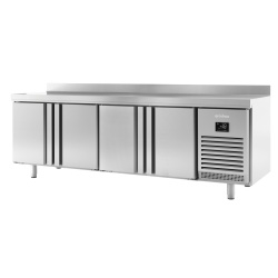 Masă frigorifică cu 4 uși și rebord, 2450x700 mm Infrico - Img 4