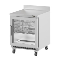 Masă frigorifică cu rebord și ușă de sticlă 702x1007 mm, 200 litri, Infrico - Img 5