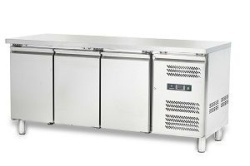 Masă frigorifică inox 417 Litri, cu 3 uși, Hurakan - Img 2