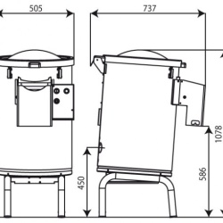 Mașină de curățat cartofi 20 kg, Minerva - Img 2