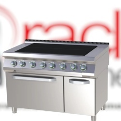Mașină de gătit electrică, 6 plite cu cuptor GN 2/1