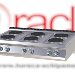 Mașină de gătit electrică cu 6 plite rotunde, de banc