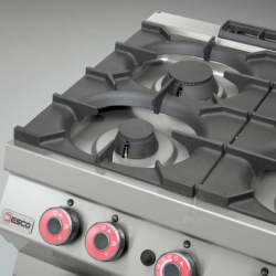 Mașină de gătit pe gaz cu 6 focuri, cuptor electric și dulap neutru, aragaz profesional Desco Italia - Img 4