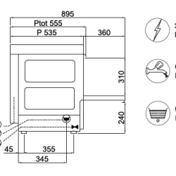 Mașină de spălat pahare coș 40x40, comandă electronică 4 programe Krupps Italia - Img 2