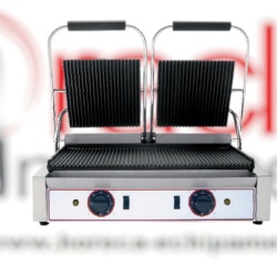 Toaster profesional dublu cu mecanism prin apăsare pe plăci striate, 565x310 mm Beckers