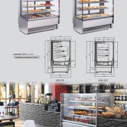 Vitrină caldă de expunere cofetărie/patiserie/magazin ONIX, 938x1300 mm Infrico - Img 8