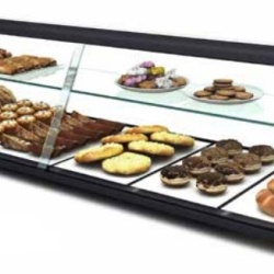 Vitrină neutră curbată iluminată LED, 840x380x290 mm, Sayl - Img 3