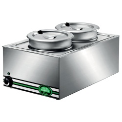 Bain Marie, temperatură diferențiată 1/1 cu 2 tigăi de 8 Litri, Forcar - Img 2