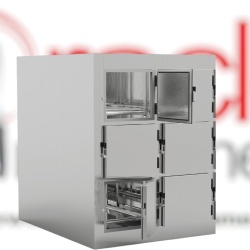 Cameră frigorifică mortuară cu 6 locuri, modulară 2560x1960x2480 mm, Interior/Exterior Lăcuit