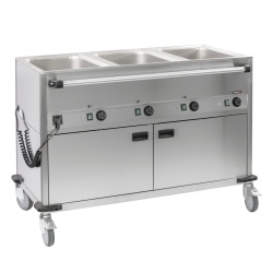Cărucior Bain Marie 3x GN 1/1 cu dulap încălzit, Casselin - Img 2