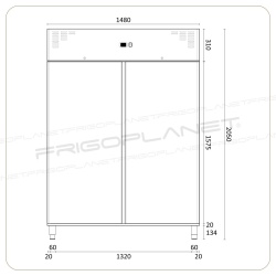 Dulap de congelare din inox, 1330 litri, Amitek - Img 3