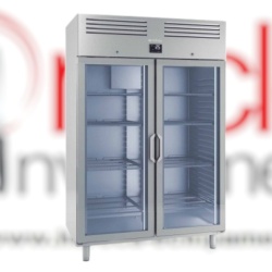 Dulap frigorific de inox cu ușă de sticlă, 1240 litri
