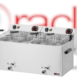 Friteuză electrică 2x8 Litri cu supapă pentru scurgerea uleiului