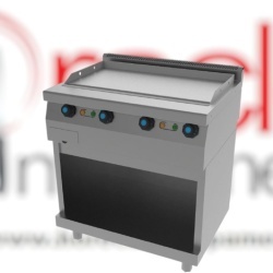 Fry top electric, cu suport deschis și suprafață netedă, 80x60 cm