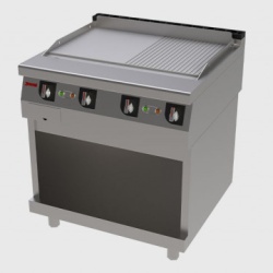 Fry top electric cu suprafață netedă/striată 80x75 cm și suport neutru - Img 2