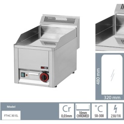 Gratar Fry-top electric cromat neted 480×320 mm - Img 3