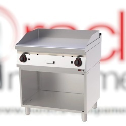 Grill dublu cu placă netedă, pe suport deschis