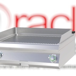 Grill dublu electric CROMAT cu placă striată, de banc