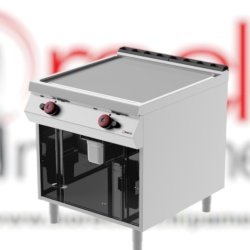 Grill dublu pe gaz cu placă netedă și suport deschis, Desco Italia