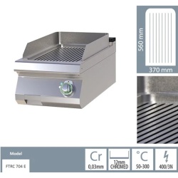 Grill electric CROMAT, cu placa striată, de banc - Img 3