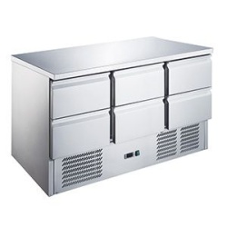 Masă frigorifică inox 368 Litri, cu 6 sertare, Hurakan - Img 2