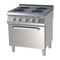 Mașină de gătit electrică, 4 plite rotunde cu cuptor GN 1/1 - Img 2