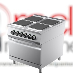Mașină de gătit electrică cu 4 plite pătrate și cuptor, Desco Italia