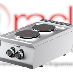 Mașină de gătit electrică de banc cu 2 plite rotunde, Desco Italia