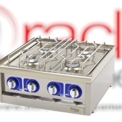 Mașină de gătit pe gaz, 4 arzătoare 17 kW, de banc 600x600x240 mm