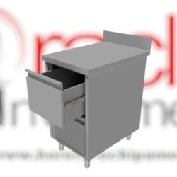 Modul neutru inox cu 2 sertare GN1/1 și rebord