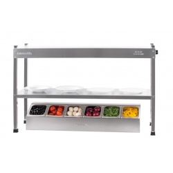 Suport neutru de banc din inox 6 cuve GN 1/6 ingrediente, Casselin - Img 3