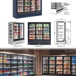 Vitrină de congelare mixtă 1250x2000 mm, plug in de expunere magazin sau supermarket, Infrico - Img 8