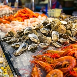 Vitrină de expunere pește, fructe de mare, 1330x1335 mm, Infrico - Img 4