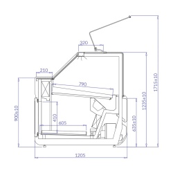 Vitrină frigorifică JUMBO 1.25, pentru produse din carne proaspătă, răcire ventilată, +2/+8ºC, 135 cm inox, RAL9003, Igloo - Img 2