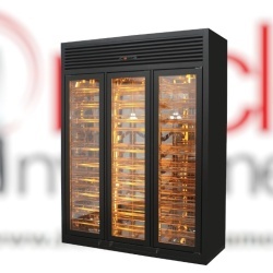 Vitrină frigorifică pentru vin, lemn negru 180x70x250 cm