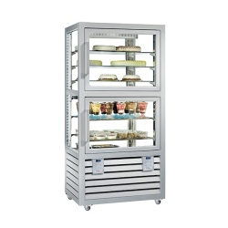 Vitrina frigorifica verticala combinata de prezentare patiserie - gelaterie cu 1 usa, 230+260 L