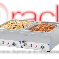 Bain Marie dublu 2 GN1/1 cu robinet inox, Casselin
