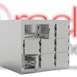 Cameră frigorifică mortuară cu 9 locuri, modulară 2560x2860x2480 mm, Interior/Exterior Lăcuit