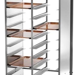Cărucior inox+perfex 20 tăvi GN 1/1, Forcar - Img 2
