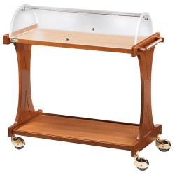 Cărucior pentru aperitive, 2 rafturi cu capac oval, 86x55 cm - Img 2