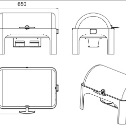 Chafing dish cu capac rabatabil, CD6502 Forcar - Img 3
