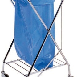Coș de gunoi inox în X cu sac atașabil, 58x56 cm, Forcar - Img 2