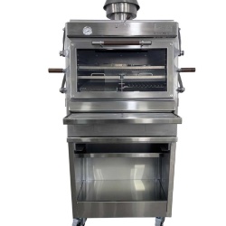 Cuptor pentru steak pe cărbuni cu suport, hotă și grill Pira 80 XXL Silver ED - Img 11