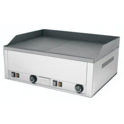 Fry top grill electric cu suprafață netedă și striată, profesional, Beckers - Img 2